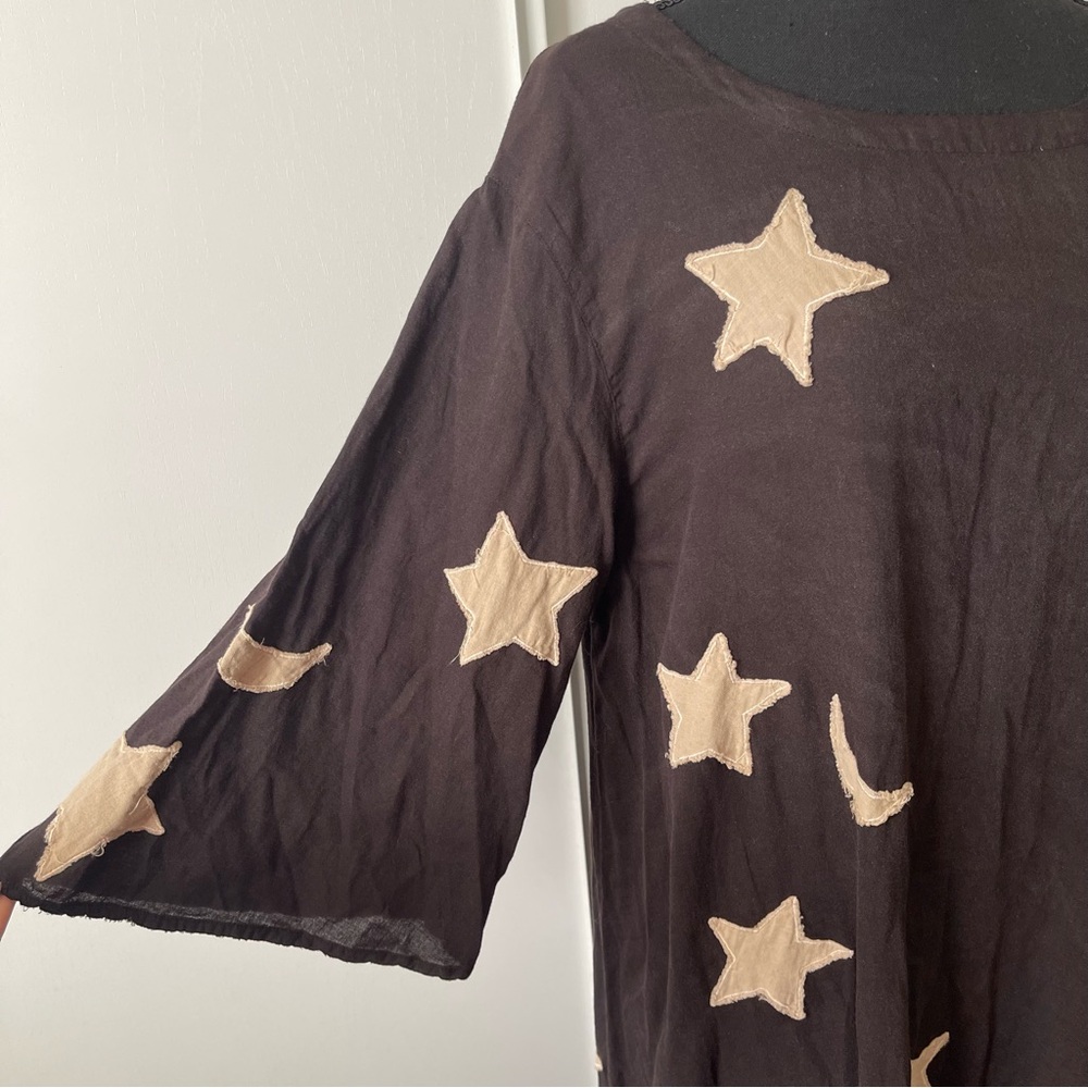 Magnolia Pearl Black Dress with Cream Stars and Moons - Picture 4 of 5